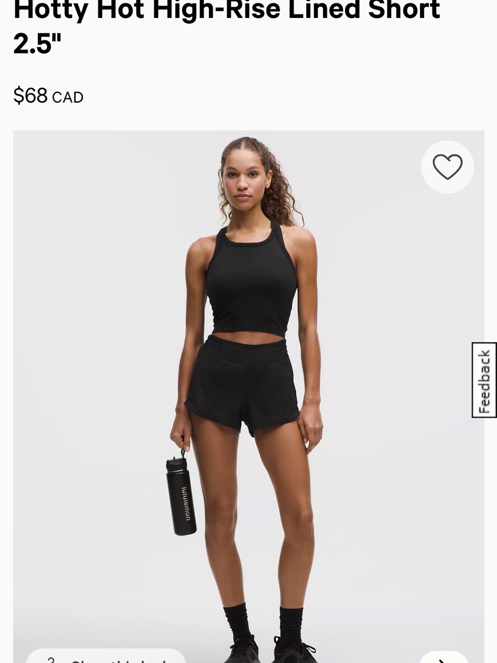 lululemon athletica hotty hot in Black, size 6